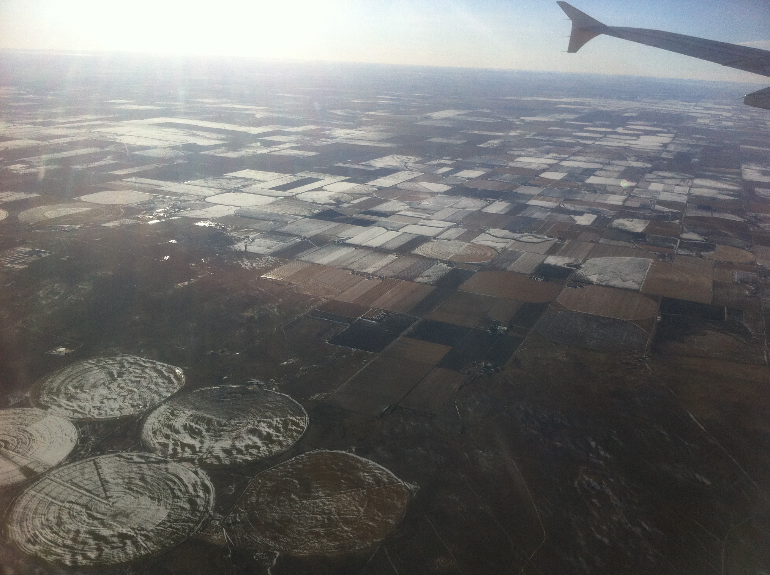 Aerial view of center pivot irrigation for sensor zone planning